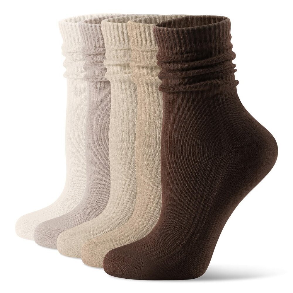 Retro Cotton Crew Socks Slouchy Cushioned Casual Athletic Y2K Style